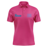 Custom Pink Sky Blue Short-Sleeve Polo Shirt