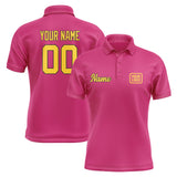 Custom Pink Gold Short-Sleeve Polo Shirt