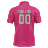 Custom Pink Gray Short-Sleeve Polo Shirt
