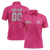 Custom Pink Gray Short-Sleeve Polo Shirt