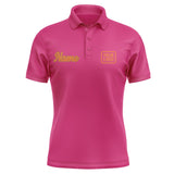 Custom Pink Orange Short-Sleeve Polo Shirt