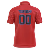 Custom Red Navy Short-Sleeve Polo Shirt