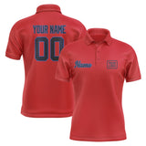 Custom Red Navy Short-Sleeve Polo Shirt