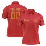 Custom Red Orange Short-Sleeve Polo Shirt