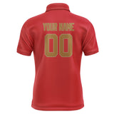 Custom Red Khaki Short-Sleeve Polo Shirt