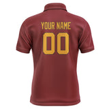 Custom Crimson Red Yellow Short-Sleeve Polo Shirt