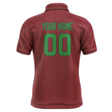 Custom Crimson Red Emerald Green Short-Sleeve Polo Shirt