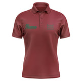Custom Crimson Red Dark Green Short-Sleeve Polo Shirt