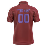Custom Crimson Red Light Purple Short-Sleeve Polo Shirt