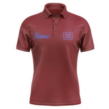 Custom Crimson Red Light Purple Short-Sleeve Polo Shirt