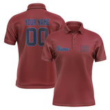 Custom Crimson Red Navy Short-Sleeve Polo Shirt