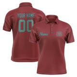 Custom Crimson Red Blue Green Short-Sleeve Polo Shirt
