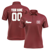 Custom Crimson Red White Short-Sleeve Polo Shirt