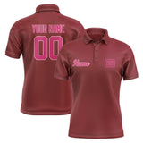 Custom Crimson Red Pink Short-Sleeve Polo Shirt