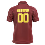 Custom Crimson Red Light Yellow Short-Sleeve Polo Shirt