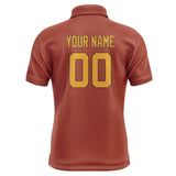 Custom Coral Red Yellow Short-Sleeve Polo Shirt