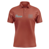 Custom Coral Red Dark Grey Short-Sleeve Polo Shirt
