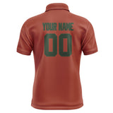Custom Coral Red Dark Green Short-Sleeve Polo Shirt