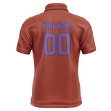 Custom Coral Red Light Purple Short-Sleeve Polo Shirt