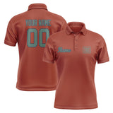 Custom Coral Red Blue Green Short-Sleeve Polo Shirt