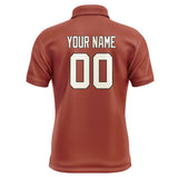 Custom Coral Red Cream Short-Sleeve Polo Shirt