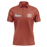 Custom Coral Red Cream Short-Sleeve Polo Shirt