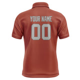Custom Coral Red Gray Short-Sleeve Polo Shirt