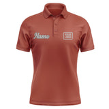 Custom Coral Red Gray Short-Sleeve Polo Shirt