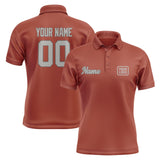 Custom Coral Red Gray Short-Sleeve Polo Shirt