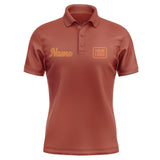 Custom Coral Red Orange Short-Sleeve Polo Shirt