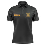 Custom Black Yellow Short-Sleeve Polo Shirt