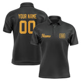 Custom Black Yellow Short-Sleeve Polo Shirt