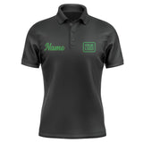Custom Black Emerald Green Short-Sleeve Polo Shirt