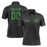 Custom Black Emerald Green Short-Sleeve Polo Shirt