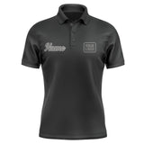 Custom Black Dark Grey Short-Sleeve Polo Shirt