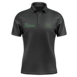 Custom Black Dark Green Short-Sleeve Polo Shirt