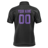 Custom Black Light Purple Short-Sleeve Polo Shirt