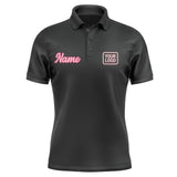 Custom Black Light Pink Short-Sleeve Polo Shirt