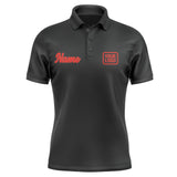 Custom Black Orange Red Short-Sleeve Polo Shirt
