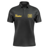 Custom Black Gold Short-Sleeve Polo Shirt