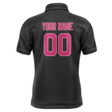 Custom Black Pink Short-Sleeve Polo Shirt