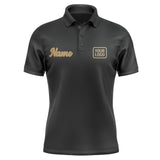 Custom Black Light Khaki Short-Sleeve Polo Shirt
