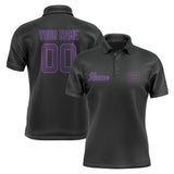 Custom Black Purple Short-Sleeve Polo Shirt
