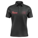 Custom Black Crimson Red Short-Sleeve Polo Shirt