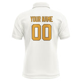 Custom White Yellow Short-Sleeve Polo Shirt