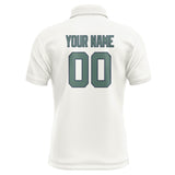 Custom White Blue Green Short-Sleeve Polo Shirt