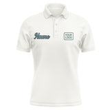 Custom White Blue Green Short-Sleeve Polo Shirt