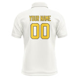 Custom White Gold Short-Sleeve Polo Shirt