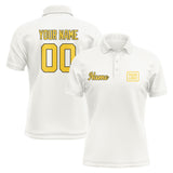 Custom White Gold Short-Sleeve Polo Shirt