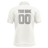Custom White Gray Short-Sleeve Polo Shirt